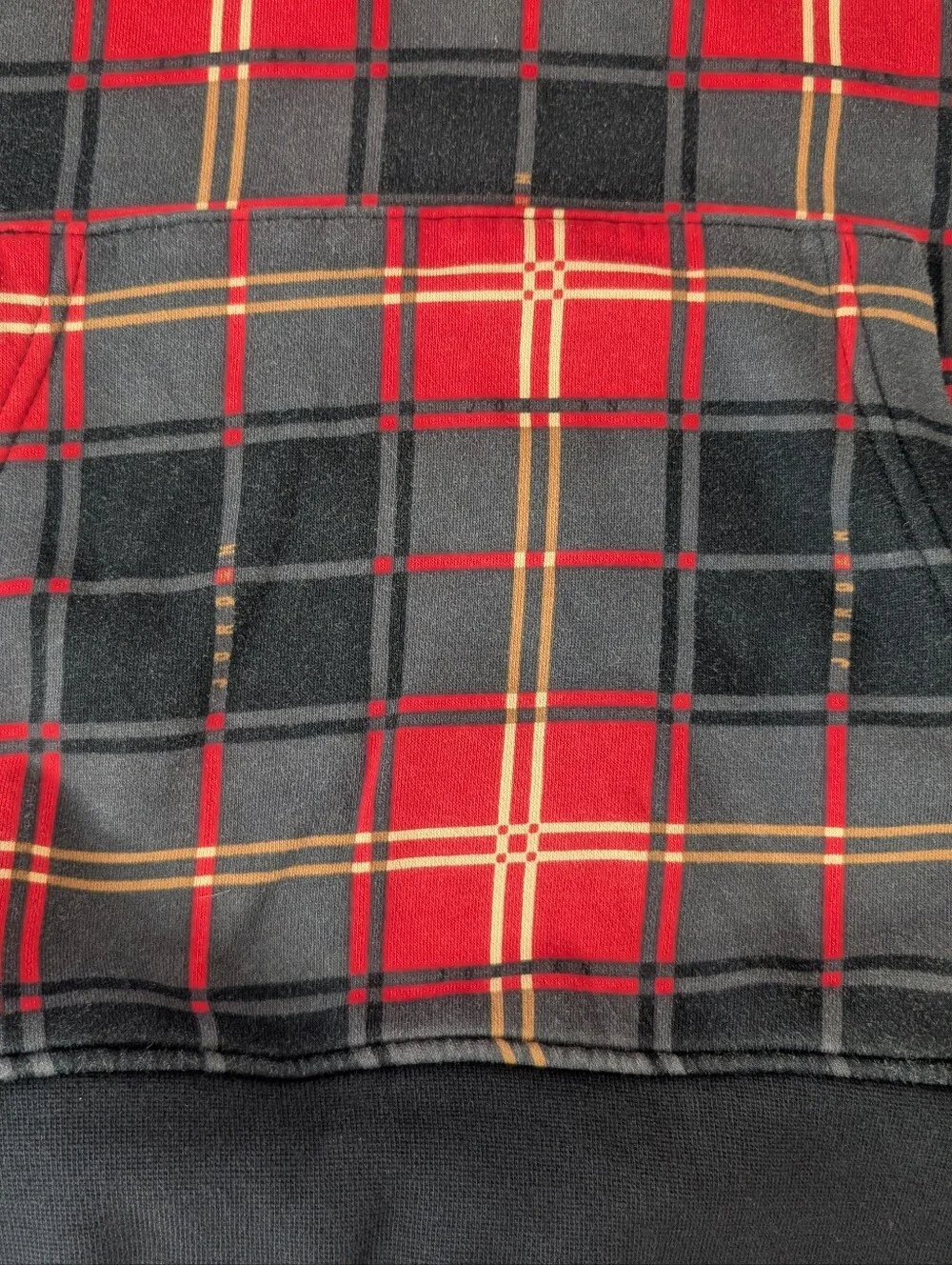 Jordan Men’s Small Red & Black Plaid Hooded Sweatshirt